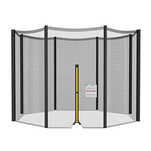 Image of NONMON 13ft Trampoline Net Replacement Safety Enclosure Surround UV Resistant Strong Netting, Fits for 13ft 8 Poles Outdoor Circular Garden Trampoline, Net Diameter 396 cm, Black NET ONLY