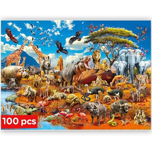 Image of Quokka Animal Puzzle for Children from 4 5 6 Years Old – Puzzle Only 100 Pieces Children 7 8 9 Years Old – African Animals Toy – Gift Games for Girls and Boys