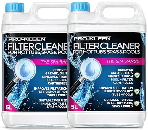 Image of Pro-Kleen Hot Tub, Pool & Spa Filter Cartridge Cleaner 10L - 20 Treatments - Improves Efficiency of Filter - Suitable for all Hot Tubs, Pools & Spas - Deeply Cleans, Removes Oils, Grease and Minerals
