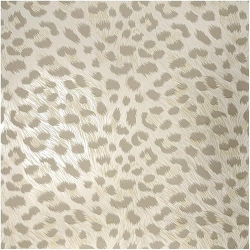 Image of Neutral Animal Print Wallpaper Taupe Cream Soft Fur Effect Spotted Pattern Textured Look Vinyl Wall Covering for Living Room Bedroom Hallway Feature Wall Modern Decor Leopard Print
