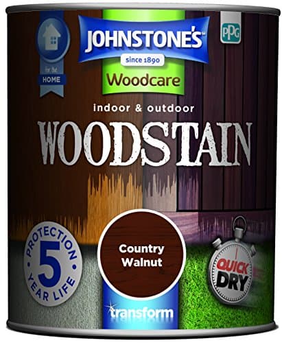 Image of Johnstone’s - Interior & Exterior Woodstain - Country Walnut | Weathershield, UV Resistant, Quick Drying in 4 hours, Durable & Flake-Resistan, 5 Years Protection | 750ml