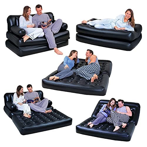 Image of Denny International 5-in-1 Inflatable Multi-Function Double Air Bed Sofa Lounger Mattress