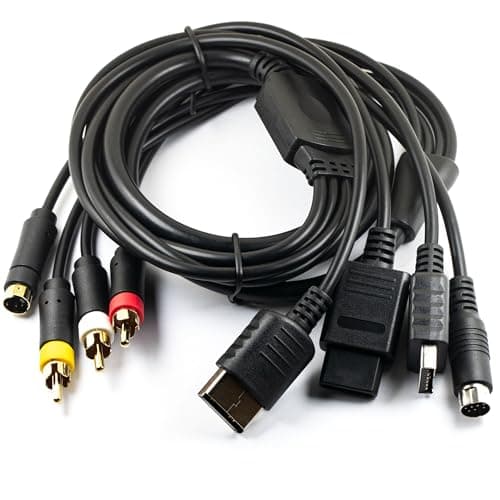 Image of jujinglobal 6FT S-Video AV Cable for SS Saturn, N64, SNES, Gamecube, DC128, PS2