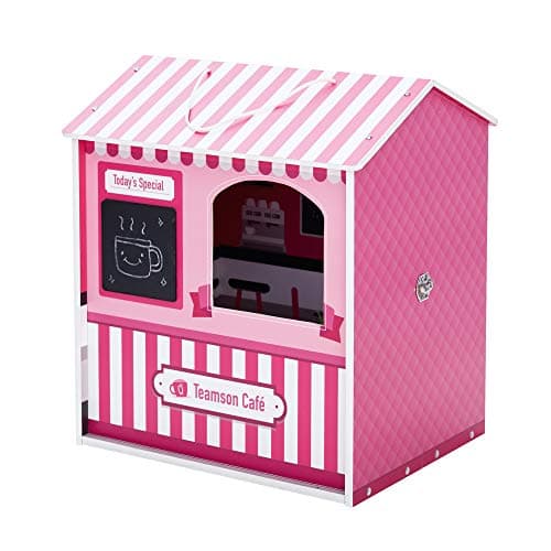 Image of Teamson Kids Olivia's Little World Children's 'Dreamland' Wooden Pink Cafe Doll House Toy TD-12953A