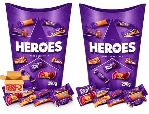 Image of Heroes Chocolate Gift Box 290g (Pack of 2) – Assorted Miniature Chocolate Selection, Individually Wrapped Sweets for Sharing, Gifting, Christmas, Birthdays & Special Occasions