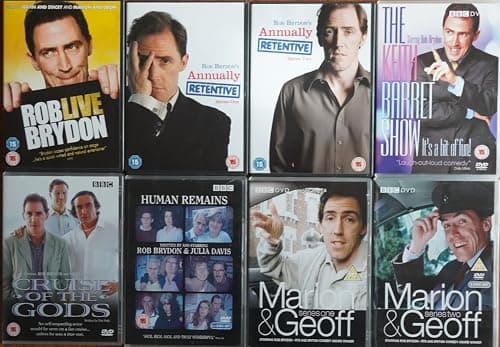 Image of ROB BRYDON 1-8 COMPLETE COLLECTION 1 LIVE / 2+3 ANNUALLY RETENTIVE SERIES 1+2 / 4 KEITH BARRET SHOW / 5 CRUISE OF THE GODS / 6 HUMAN REMAINS / 7+8 MARION & GEOFF SERIES ONE + TWO = ULTIMATE 8x DVD SET