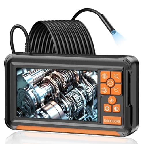 Image of Endoscope Camera with Light, 4.3'' IPS Screen 1920P HD Borescope Inspection Camera with Upgraded Smart Chip 7.9mm IP67 Plumbing Tools for Automotive, Plumbing, HVAC, 6.6FT Semi-Rigid Snake