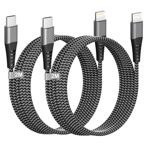 Image of USB C to Lightning Cable 2M 2Pack [Apple MFi Certified], Fast iPhone Charger Cable Lightning USB C iPhone Charging Cable 2M Long iPad Charger Cable Lead Wire for iPhone 14 Pro/13/12/11/XS Max/XR/X/8