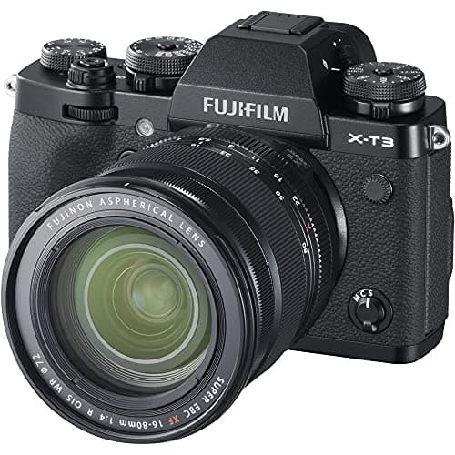 Image of Fujifilm X-T3 Mirrorless Digital Camera, Black with Fujinon XF16-80mmF4 R WR Optical Image Stabiliser Lens Kit (includes BC-W126S Battery Charger)