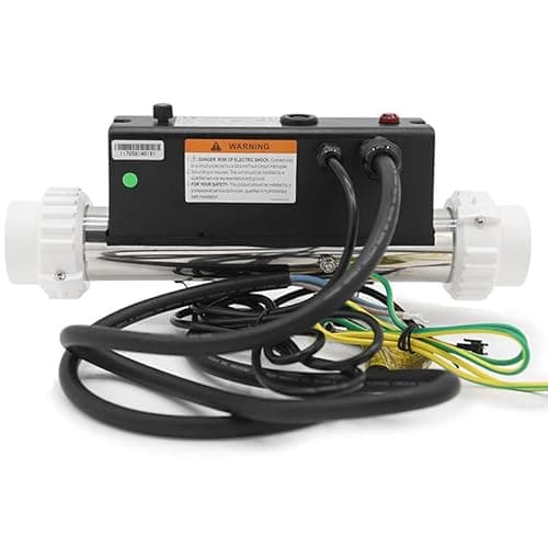 Image of HNBYLMM Pool Heater - 1~3 KW Thermostat Electric Swimming Pool Heater, Universal Inline Bath Heater Kit, Portable Bathtub Heater for Spa Relaxation, Bathtubs and Above Ground in-Ground Pools,3KW
