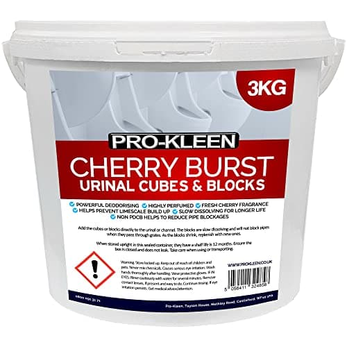 Image of Pro-Kleen Urinal Channel Blocks 3KG - Cherry Fragrance - Non PDCB - Slow Dissolving - 30 Day Control