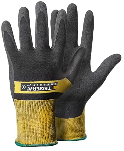 Image of Ejendals 8802 Infinity Palm-side Coated Black/Yellow Heat Resistant Gloves - Size 7