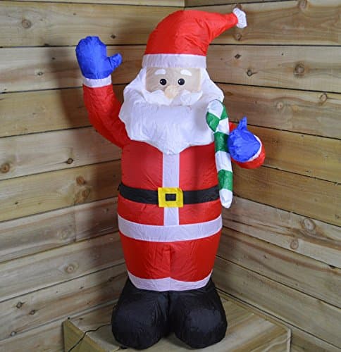 Image of 4ft INFLATABLE SANTA LIGHT UP 3 LED INDOOR OUTDOOR *UK PLUG* WATERPROOF