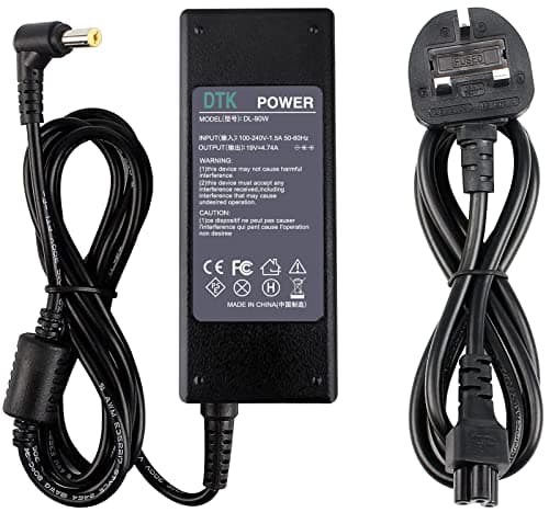 Image of DTK 19V 4.74A 90W Laptop Charger for Acer Notebook Computer PC Power Cord Supply Lead AC Adapter Aspire Nitro Spin TravelMate series Connector: 5.5 x 1.7mm (75W Compatible)