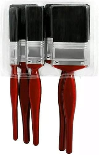 Image of REQUISITE NEEDS Mixed Paint Brush Set Red, Assorted Sizes (Pack of 5)