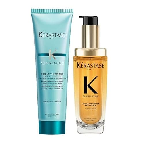 Image of Kérastase Elixir Ultime L'Huile Originale Hair Oil Refillable 75ml and Kérastase Resistance Ciment Thermique Glacage Thermo-Seal 150ml