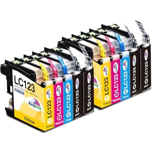 Image of KINGWAY LC123 Ink Cartridges Replacement for Brother LC123 Ink Cartridges Compatible with MFC-J4510DW MFC-J470DW MFC-J6920DW MFC-J6520DW MFC-J6720DW MFC-J4410DW MFC-J4710DW MFC-J4110DW, 10 Pack