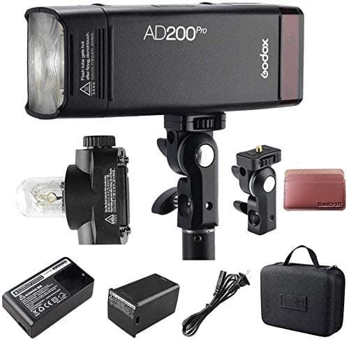 Image of Godox AD200Pro Strobe Flash, (Godox AD200 Pro)200Ws 2.4G Monolight Strobe,500 Full Power Flashes, 1/8000 HSS, 0.01-1.8s Recycling,2900mAh Battery, Bare Bulb(GN60), Speedlite Fresnel Flash Head(GN52)