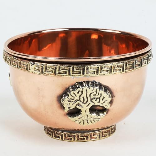 Image of Indian Consigners Small Altar Witchcraft Serving, Offering or Smudging Bowl (Tree Of Life Bowl), (ICCB)