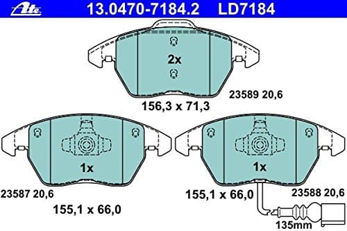 Image of ATE 13047071842 Ceramic Disc Brake Pad Set
