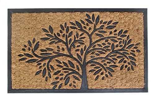 Image of EHC Infinity Tree Environmentally Friendly Natural Coir & Rubber Backed Door Mat for Indoor and Outdoor, Non-Slip, Dirt Trapper, Durable Rubber Mat, for Front Door, Hallways, Entrance, 45 x 75 cm