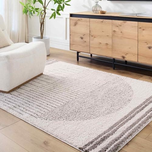 Image of Livabliss Enso3 Nakuru Shaggy Berber Style Floor Covering 120x170 cm – Plush Thick Pile for Living Room & Bedroom, Neutral Boho Design, Easy Care, Light Beige & Charcoal