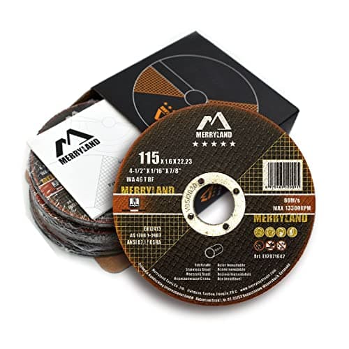 Image of Merryland Cutting Disc 115 Metal for Angle Grinder, 115 X 1.6 X 22.23 mm Cutting Wheel 25 Pieces, INOX Stainless Steel Iron 4.5 inch Type 41, Expert-Line E12071642