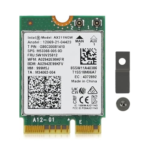 Image of AX211NGW WiFi Card, WiFi 6E M.2 CNVio2 WiFi Adapter with Bluetooth 5.3, MU-MIMO, Tri Band WiFi Up to 2.4 Gbps for Laptop, Only Support with Gen 12+ CPU, Windows 10/11 (64bit) Linux Chrome OS