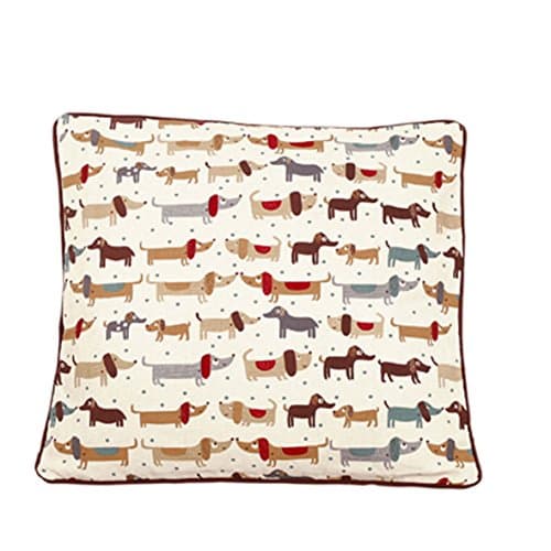 Image of ARLINENS 100% Cotton Duck Quality Printed Cushion Covers Size 18"x18" in Following Designs (WIENER DOG)