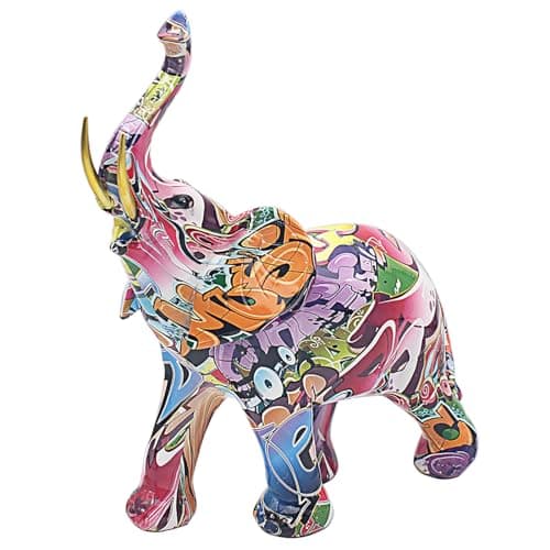 Image of Lesser & Pavey British Designed Graffiti Ornament | Home Decor Animal Ornaments For All Homes or Offices | Decorative Home Accessories For All Types of Homes - (Elephant Large)