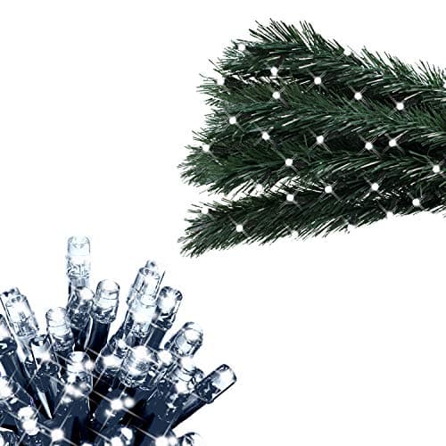Image of The Christmas Workshop 77580 600 LED Bright White Chaser Christmas Lights/Indoor or Outdoor Fairy Lights / 41.9 Metres / 8 Light Modes/Great for Christmas, Weddings & Gardens