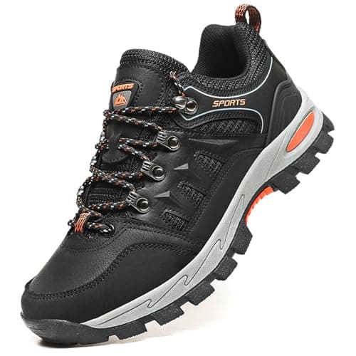 Image of Topwolve Hiking Boots Men's Women's Waterproof Walking Shoes Low Rise Trekking Climbing Shoes Outdoor Backpacking Camping Trails Shoes,Black,11 UK