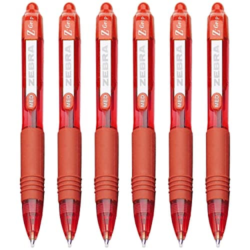 Image of Zebra Z-Grip Smooth Mini Retractable Ballpoint Pens - 1.0mm - Red - Pack of 6