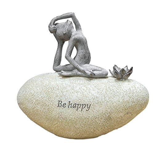 Image of Country Living Frog on Stone Garden Ornament Statue Figurine - 3 Designs available - 15.5cm (Be Happy)