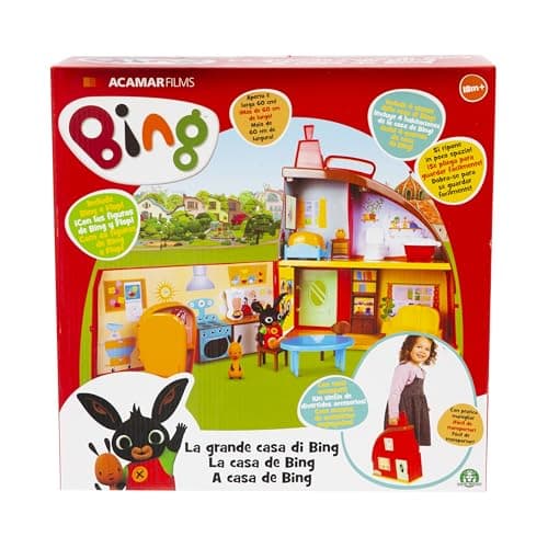 Image of Giochi Preziosi Bing The Big House of Playset with 2 Characters 3 Rooms and Plenty Furniture Accessories for Children from 18 Months, Multicoloured, BNG36100, Multi-coloured