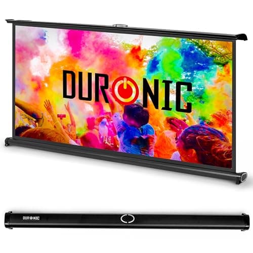 Image of Duronic Projector Screen DPS40/169, Portable 40” Desktop Projection Screen for School Home Theatre, Table-Top projector screen with 16:9 Ratio