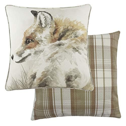 Image of Evans Lichfield Watercolour Fox Cushion Cover, Multi, 43 x 43cm