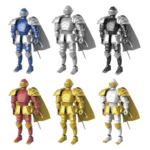 Image of Movable Knight Figures - Medieval Knight Action Figure | Knight Collection 3D Printed Movable Full Body Figure, Medieval Statue Desk Decoration, Exquisite Collectible Multi-Jointed Figurine