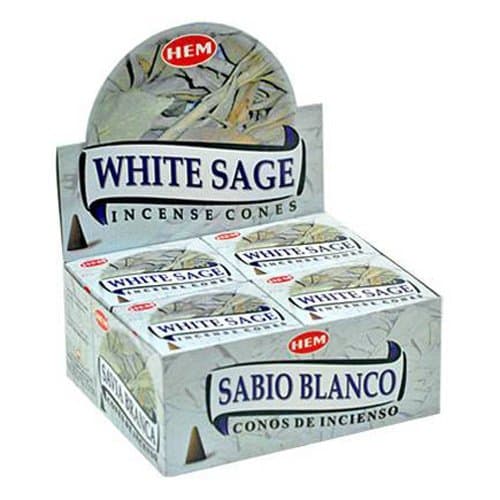 Image of Hem White Sage Cones Incense - 4 Packs, 10 Cones per Pack by Incense