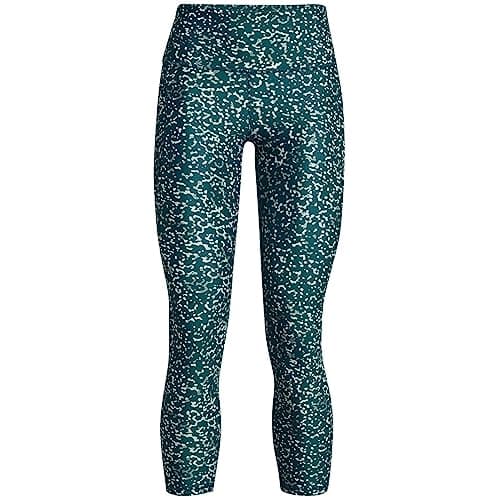 Image of Under Armour Women's Warmup Bottoms Women's HeatGear® Armour Printed Ankle Leggings, Tourmaline Teal, 1365338, Size SM