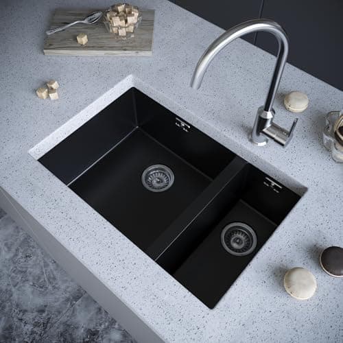 Image of Liquida CM670MB 1.5 Bowl Comite Undermount/Inset Matt Black Kitchen Sink