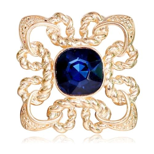 Image of FAIRYGATE Golden Brooch Crystal Brooch Flower Wreath Brooches Glass Hollow Lapel Pins Shirt Cardigan Dress Jewelry for Women Ladies, B2817