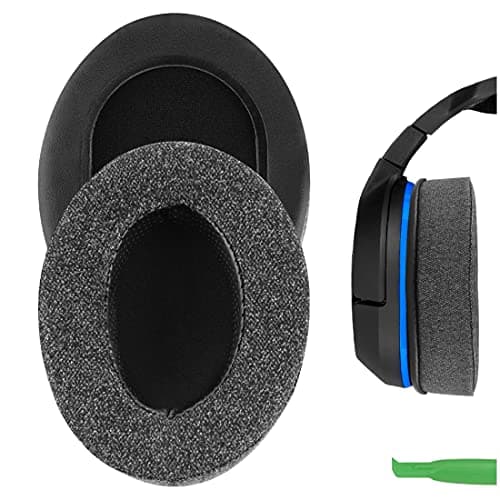 Image of Geekria Comfort Linen Replacement Ear Pads for Turtle Beach Stealth 600/ Stealth 400/ 500X/ Stealth 700X/ 420X, Ear Force XO SEVEN, XP 500/ PX5/ PX4/ X42 Gaming Headphones (Black)