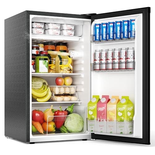 Image of EUHOMY 93L Under Counter Fridge, Small Fridge Freezer with 7-Stage Thermostat, 38dB Ultra-Quiet Undercounter Mini Fridge, 82L Refrigerators & 8L Freezer for Dorm/Office/Bedroom, Black [Energy Class E]