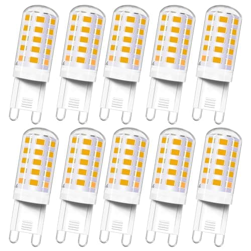 Image of Akynite G9 LED Light Bulbs 4W Warm White 2700K, Equivalent to Bi Pin Halogen Bulb G9 33W 40W, 400LM, 230V G 9 LED Capsule Bulb for Chandelier/Wall Lamp, No Flicker, Not Dimmable, 10 Pack