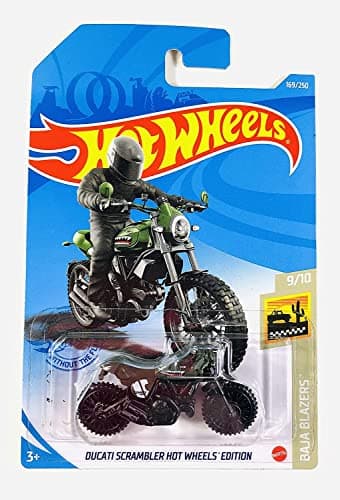 Image of Hot Wheels 2021 - Ducati Scrambler Hot Wheels Edition - Green - Tiger Shark - Baja Blazers 9/10