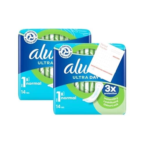 Image of Always Ultra Day Bundle, Size 1 Normal Sanitary Pads, 28 Sanitary Towels (2 Packs of 14), 3X Protection, Super Absorbent Sanitary Towels for Long Lasting Protection AFG Supplies Bundle