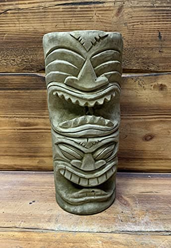 Image of J and L Stone Ornaments STONE GARDEN TOTEM POLE EASTER ISLAND AFRICAN HEAD TIKI STATUE ORNAMENT