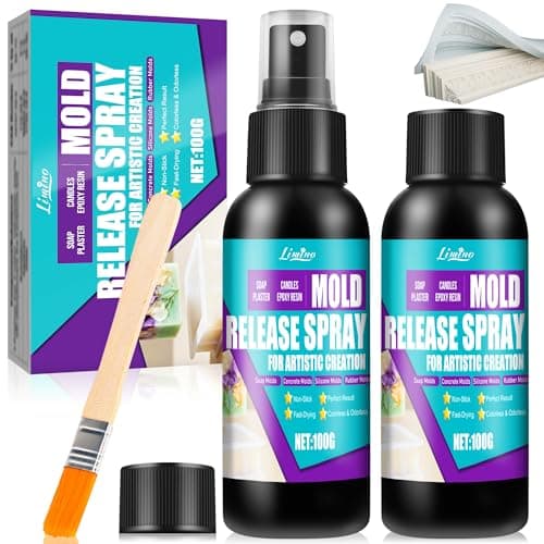 Image of Limino Silicone Mould Release Spray - 200g Professional Mould Release Agent for Epoxy Resin and Candle Making, Fast Drying, Non-Stick, Easy to Demould, Epoxy Release Spray Suitable for Various Moulds