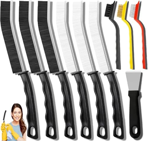 Image of 10 Pcs Crevice Cleaning Brush, Hard-Bristled Crevice Cleaning Tool, Bathroom Crevice Gaps Cleaning Brush, Multifunctional Recess Groove Cleaning Products for Home Bathroom Kitchen